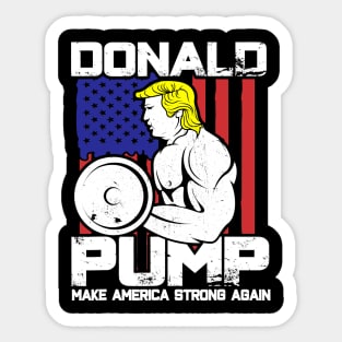 Funny Trump Donald Pump Workout Gym Fitness Sticker